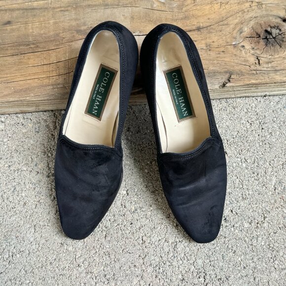 COLE HAAN WOMEN'S BLACK VELVET HEELS SIZE 5.5 - Picture 11 of 11